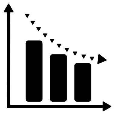 Noktalı negatif eğilim düz vektör simgesi