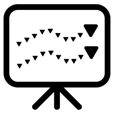 Noktalı eğilimleri kurulu düz vektör simgesi