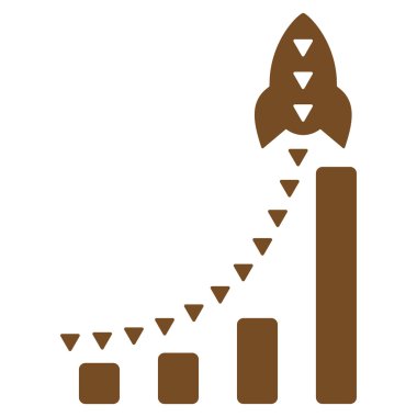 Roket iş Bar grafik düz vektör simgesi
