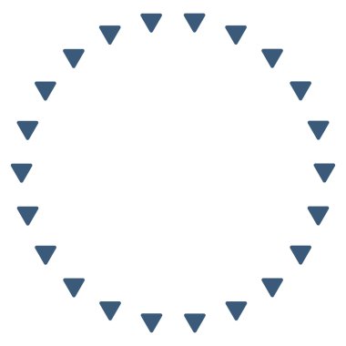 Noktalı çember düz vektör simgesi