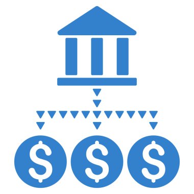 Banka yapısı düz vektör simgesi
