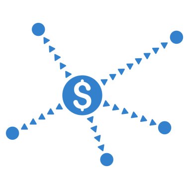 Noktalı finansal bağlantılar düz vektör simgesi