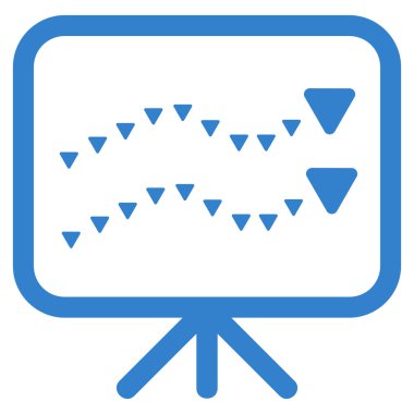 Noktalı eğilimleri kurulu düz vektör simgesi