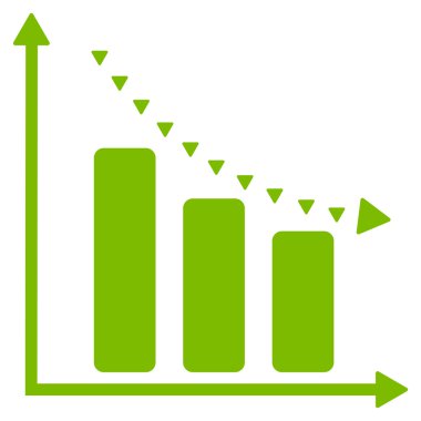 Noktalı negatif eğilim düz vektör simgesi