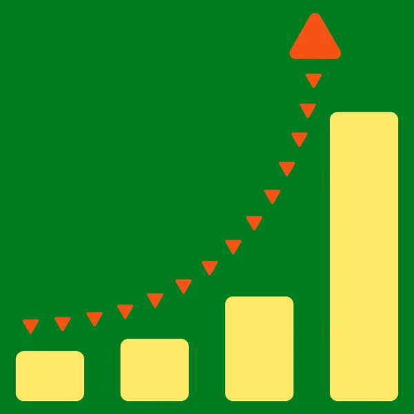 Gráfico de barras Tendência positiva Símbolo vetorial plano — Vetor de Stock