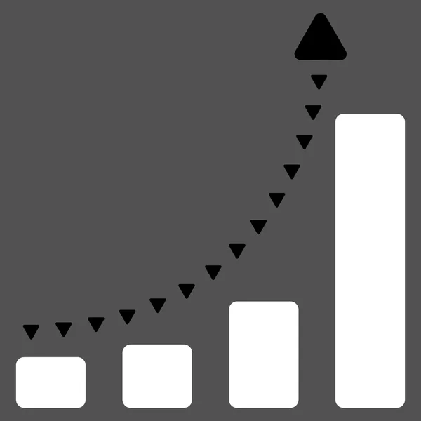 Balkendiagramm positiver Trend flaches Vektorsymbol — Stockvektor