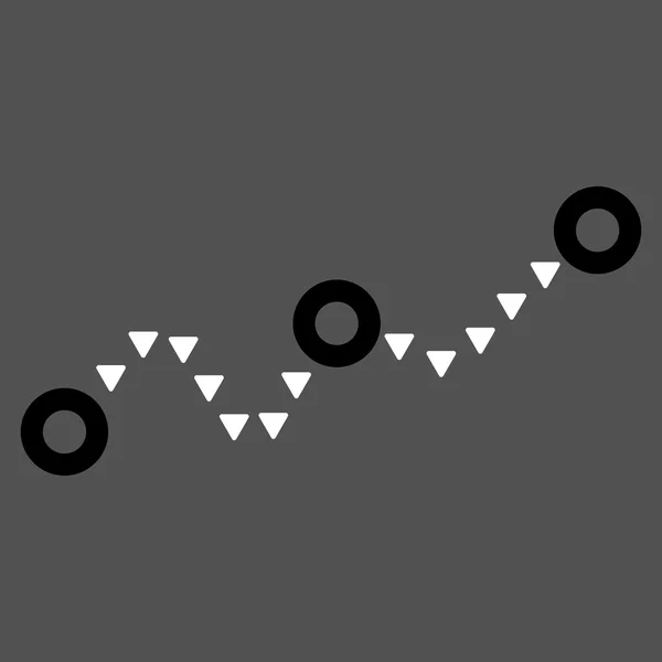 Gepunktetes Diagramm flaches Vektorsymbol — Stockvektor