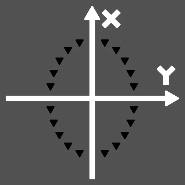 Prickade ellipssymbol Plot platt vektor — Stock vektor