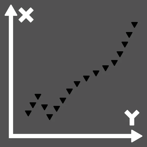 Gepunktetes Funktionsdiagramm flaches Vektorsymbol — Stockvektor