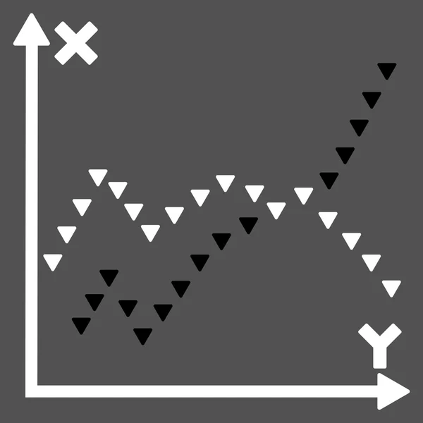 Kropkowane funkcje Działka płaska wektor Symbol — Wektor stockowy