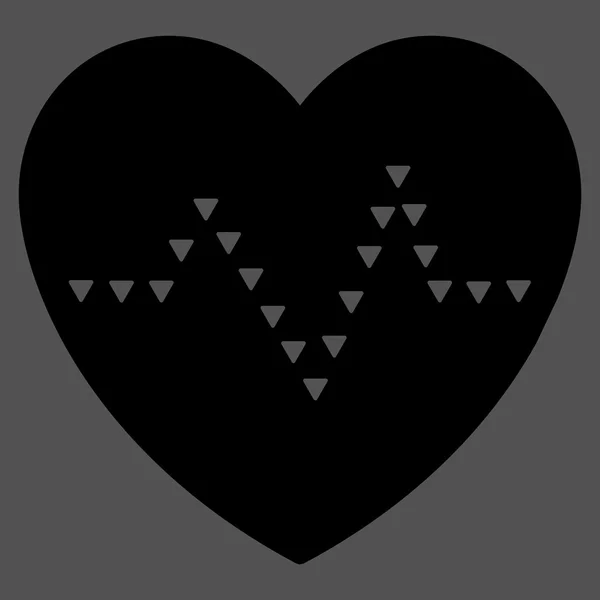 Kropkowane serca Pulse płaski wektor Symbol — Wektor stockowy