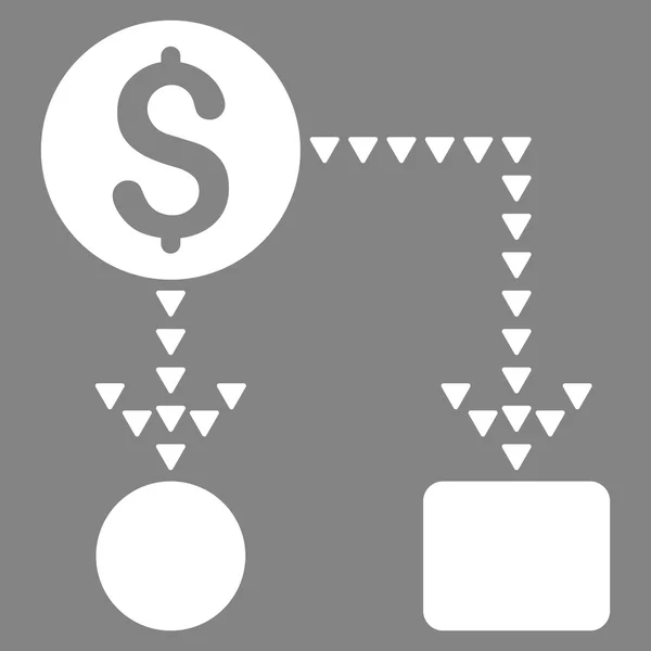 Символ плоского вектора денежного потока — стоковый вектор