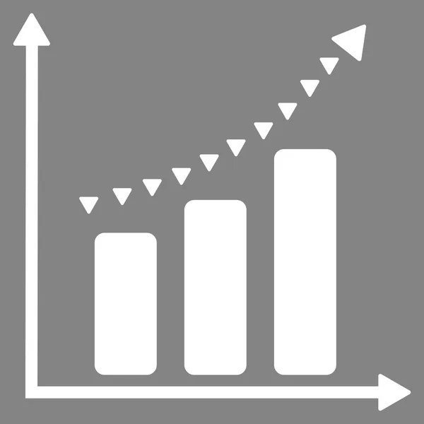 Gepunkteter positiver Trend flaches Vektorsymbol — Stockvektor