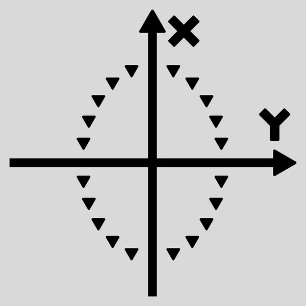 点線の楕円プロット フラット ベクトル記号 — ストックベクタ