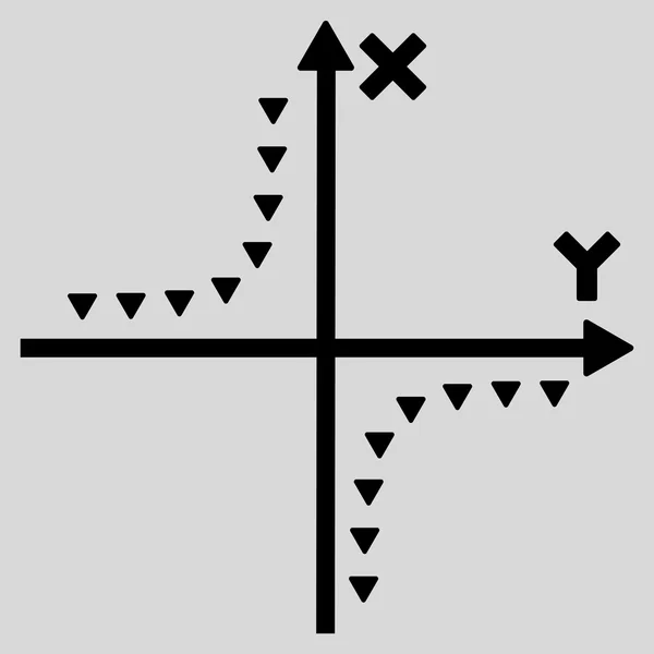 Διάστικτο Hyperbola οικόπεδο επίπεδη διάνυσμα σύμβολο — Διανυσματικό Αρχείο