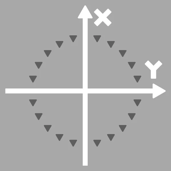 Prickig cirkel Plot platt vektor Symbol — Stock vektor