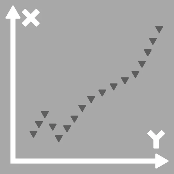 Gepunktetes Funktionsdiagramm flaches Vektorsymbol — Stockvektor