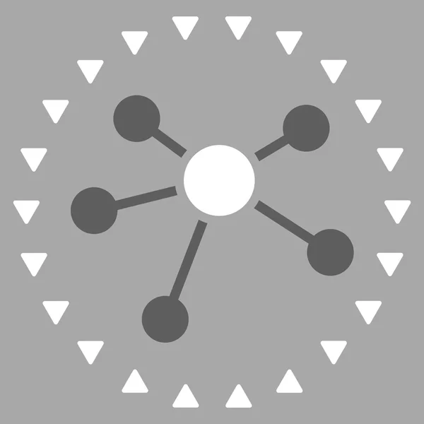 Gepunktete Links Diagramm flache Vektorsymbol — Stockvektor