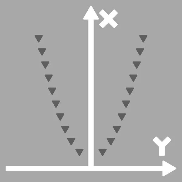 Parabola pontilhada Plot Símbolo vetorial plano — Vetor de Stock