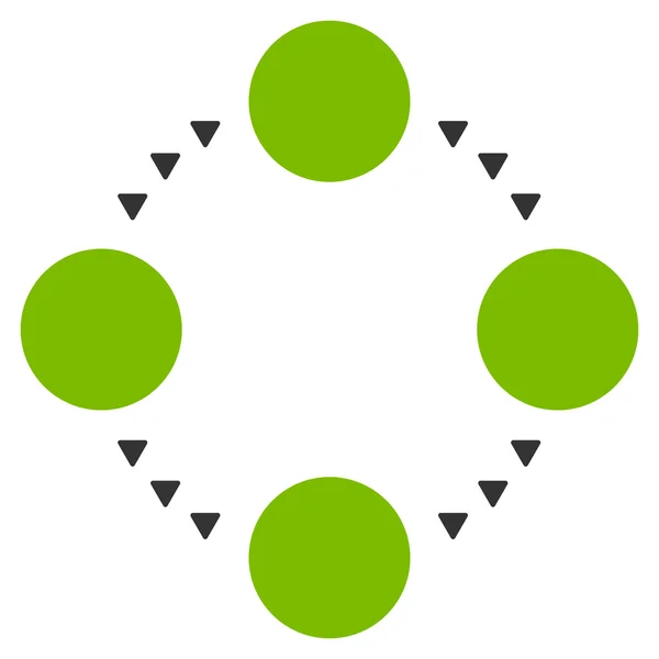Kreisförmige Beziehungen flaches Vektorsymbol — Stockvektor