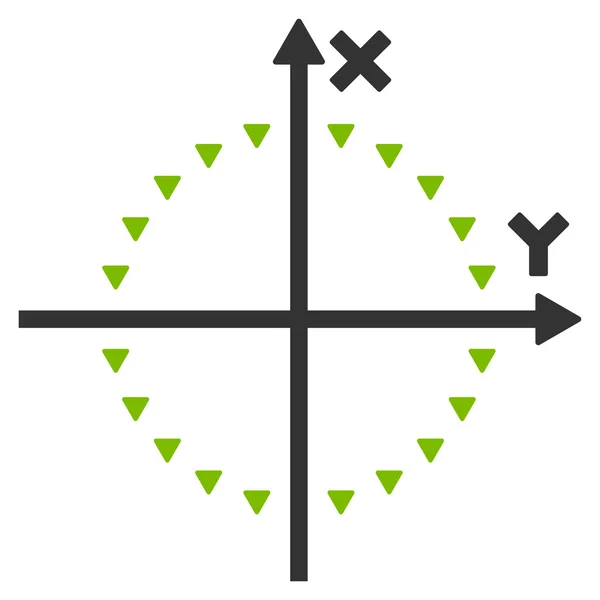 Símbolo vectorial plano de parcela de círculo punteado — Archivo Imágenes Vectoriales