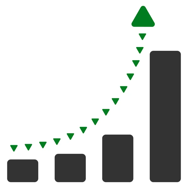 Gráfico de barras Tendencia positiva Símbolo vectorial plano — Vector de stock