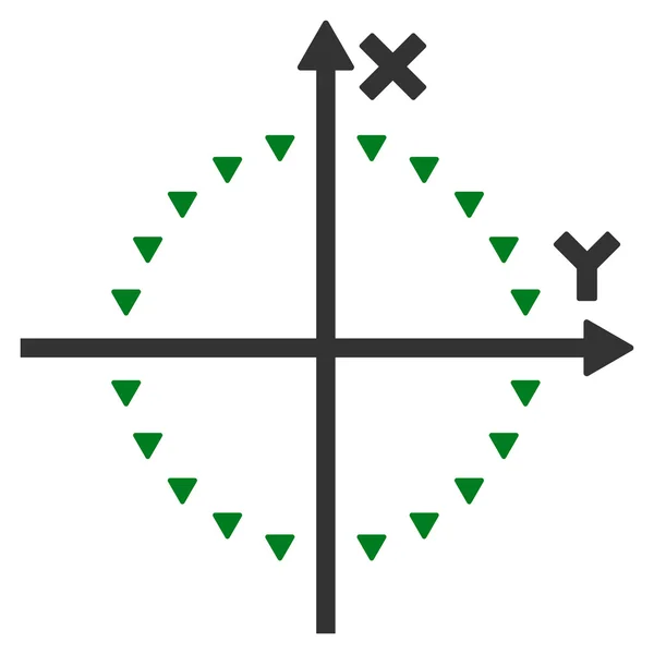 Prickig cirkel Plot platt vektor Symbol — Stock vektor