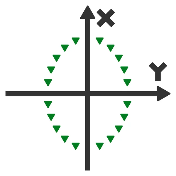Pontozott ellipszis telek sík vektor szimbólum — Stock Vector