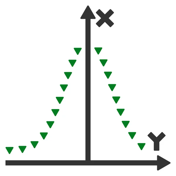 Símbolo de vector plano de parcela de Gauss punteada — Archivo Imágenes Vectoriales