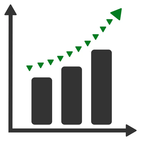 Gepunkteter positiver Trend flaches Vektorsymbol — Stockvektor