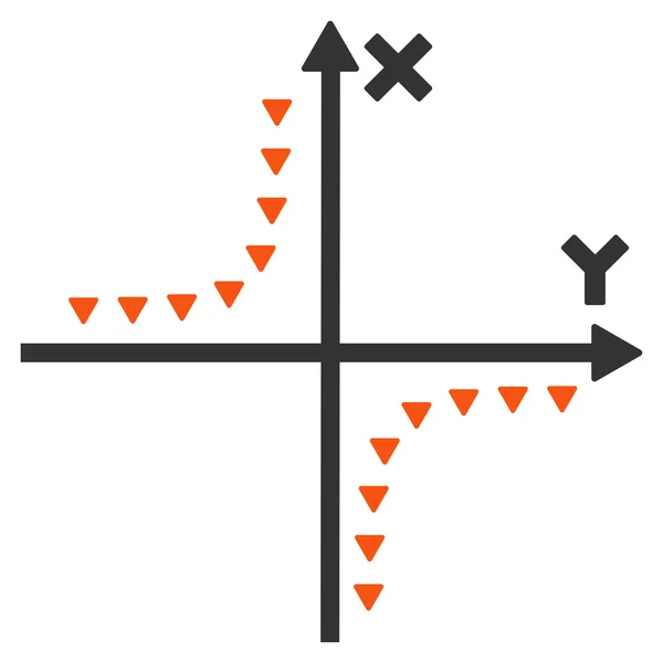 Símbolo de vector plano de parcela de hipérbola punteada — Archivo Imágenes Vectoriales