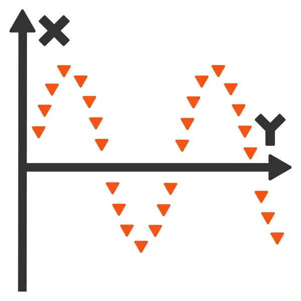 Símbolo de vector plano de parcela sinusoidal punteada — Archivo Imágenes Vectoriales