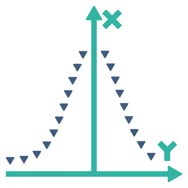 Kropkowane Gaussa Działka płaska wektor Symbol — Wektor stockowy