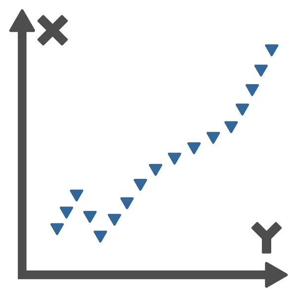 Parcelle de fonction pointillée Symbole vectoriel plat — Image vectorielle
