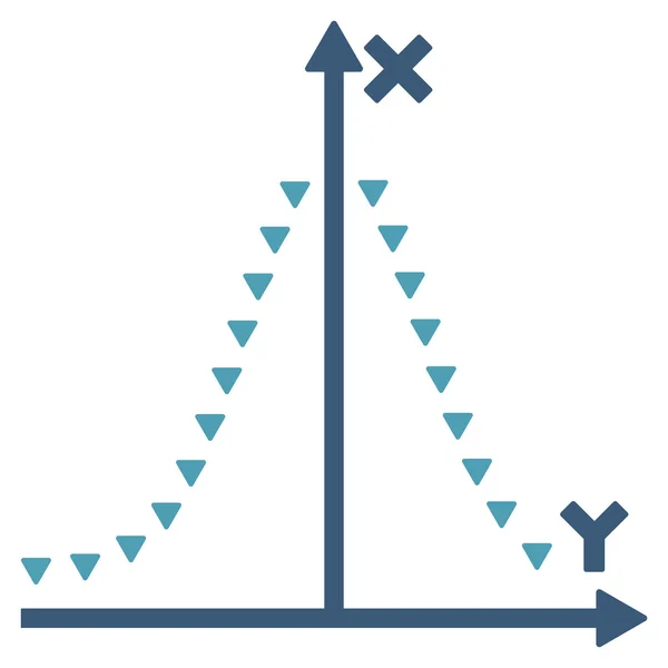 Gepunktetes Gauß-Plot-flaches Vektorsymbol — Stockvektor
