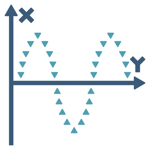Símbolo de vector plano de parcela sinusoidal punteada — Archivo Imágenes Vectoriales