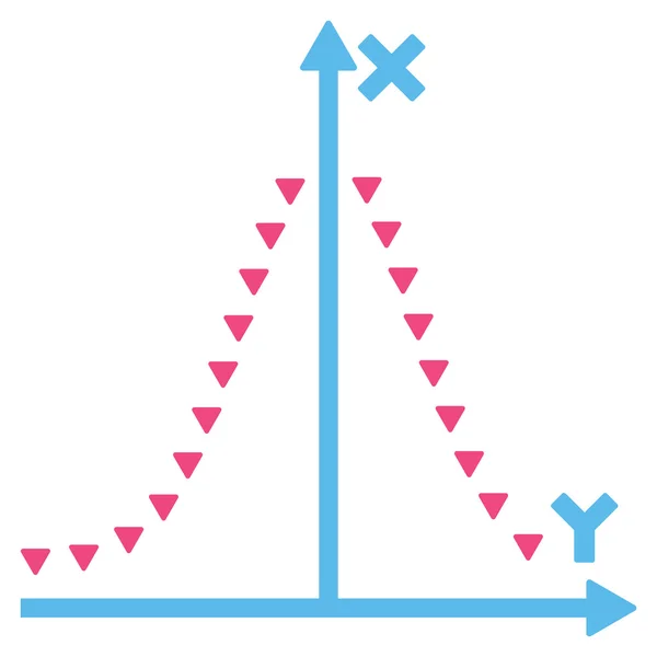 Gepunktetes Gauß-Plot-flaches Vektorsymbol — Stockvektor