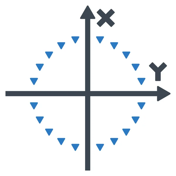 Gepunkteter Kreis zeichnet flache Vektorsymbole — Stockvektor