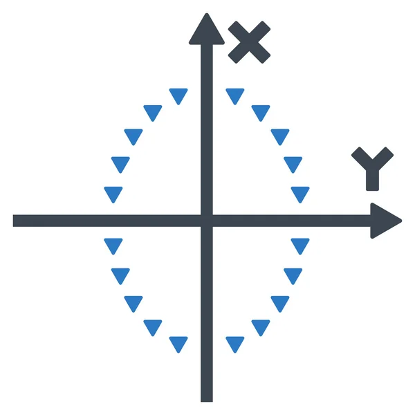 Prickade ellipssymbol Plot platt vektor — Stock vektor