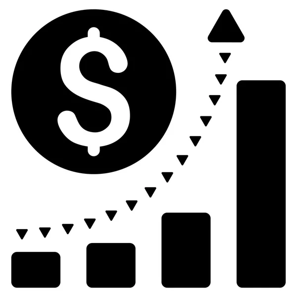 Gráfico de barras de negocios Tendencia positiva Símbolo vectorial plano — Vector de stock