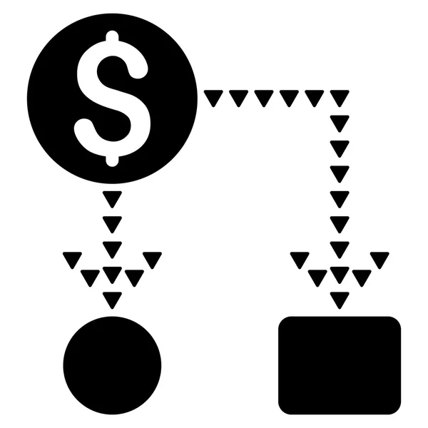 Simbolo vettoriale piatto di schema di Cashflow — Vettoriale Stock