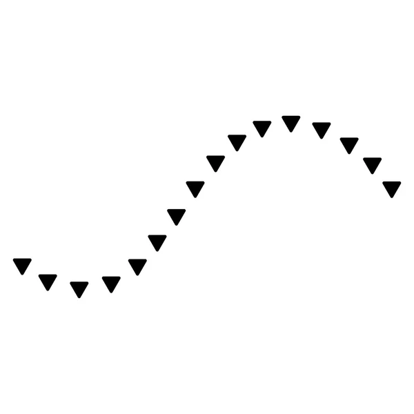 Gepunktete Funktionslinie flaches Vektorsymbol — Stockvektor