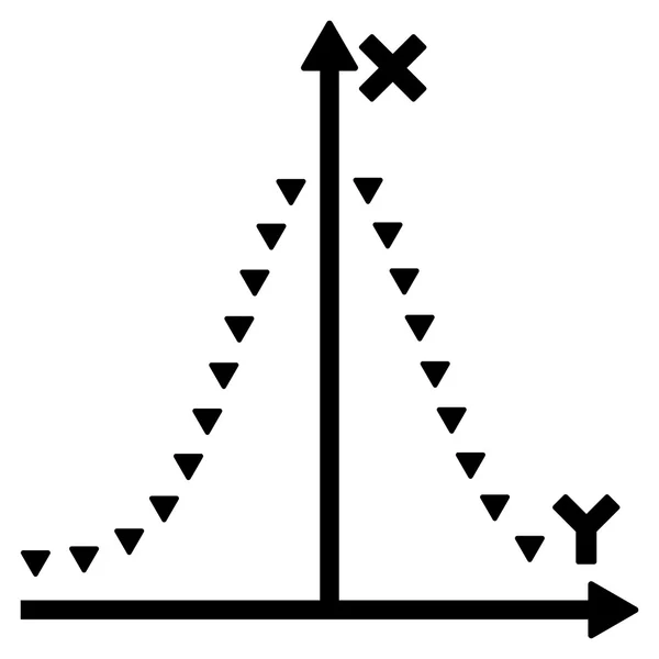 Gepunktetes Gauß-Plot-flaches Vektorsymbol — Stockvektor