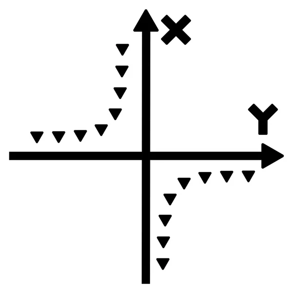 Prickade hyperbel Plot platt vektor Symbol — Stock vektor