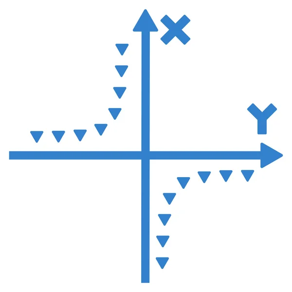 Плямистий гіпербола графік плоский векторний символ — стоковий вектор