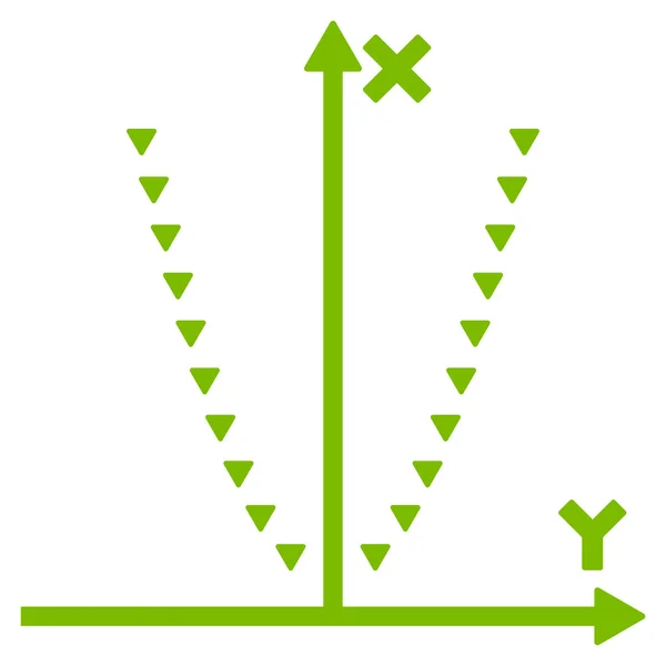 Dotted Parabola Plot Flat Vector Symbol — Stock Vector
