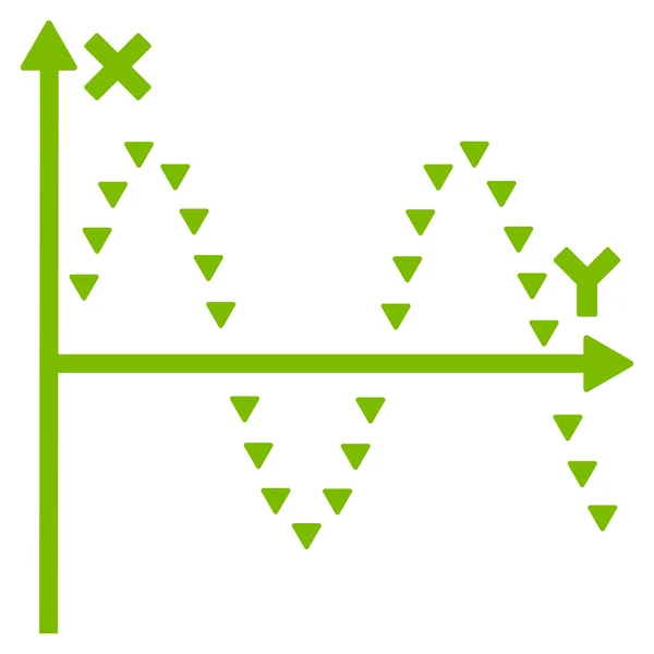 Gepunktetes Sinus-Diagramm flaches Vektorsymbol — Stockvektor