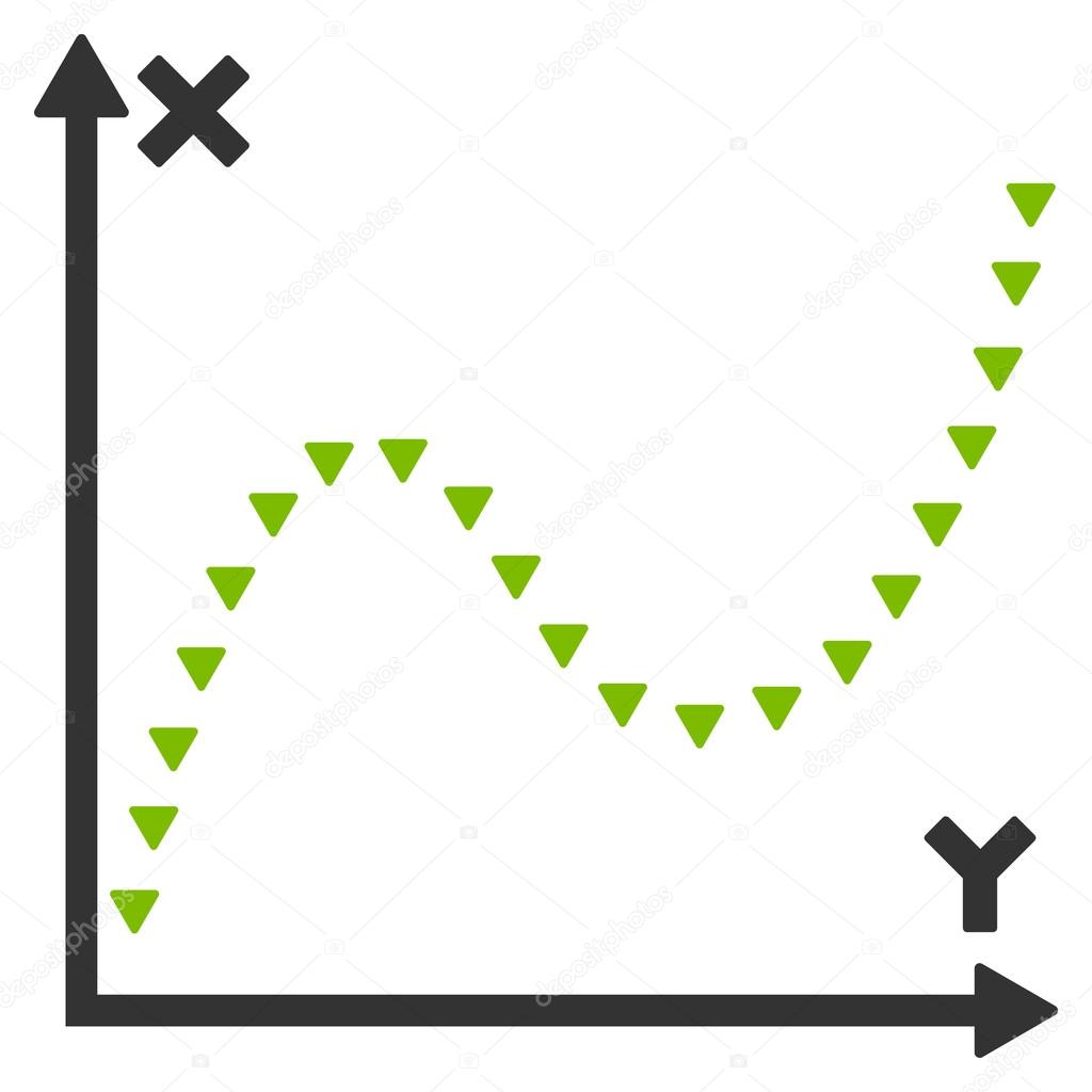 Dotted Function Graph Flat Vector Symbol