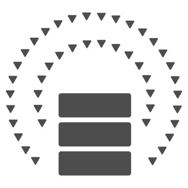 Veritabanı küre kalkan düz vektör simgesi