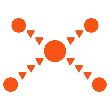 Noktalı bağlantılar düz vektör simgesi